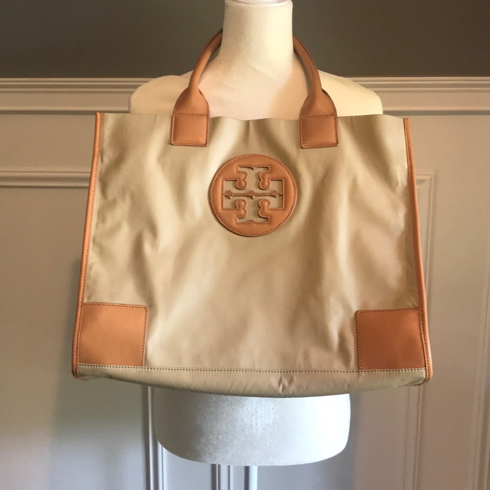 Tory Burch Tan Nylon Tote Bag